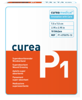 CUREA P1 superabsorb.Wundauflage 7,5x7,5 cm