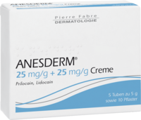 ANESDERM 25 mg/g + 25 mg/g Creme + 10 Pflaster