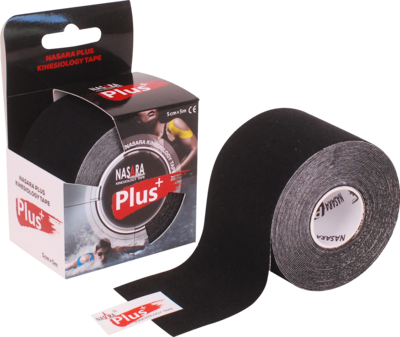 NASARA Plus Kinesiologie Tape 5 cmx5 m schwarz