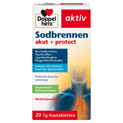 DOPPELHERZ Sodbrennen akut+protect Kautabletten